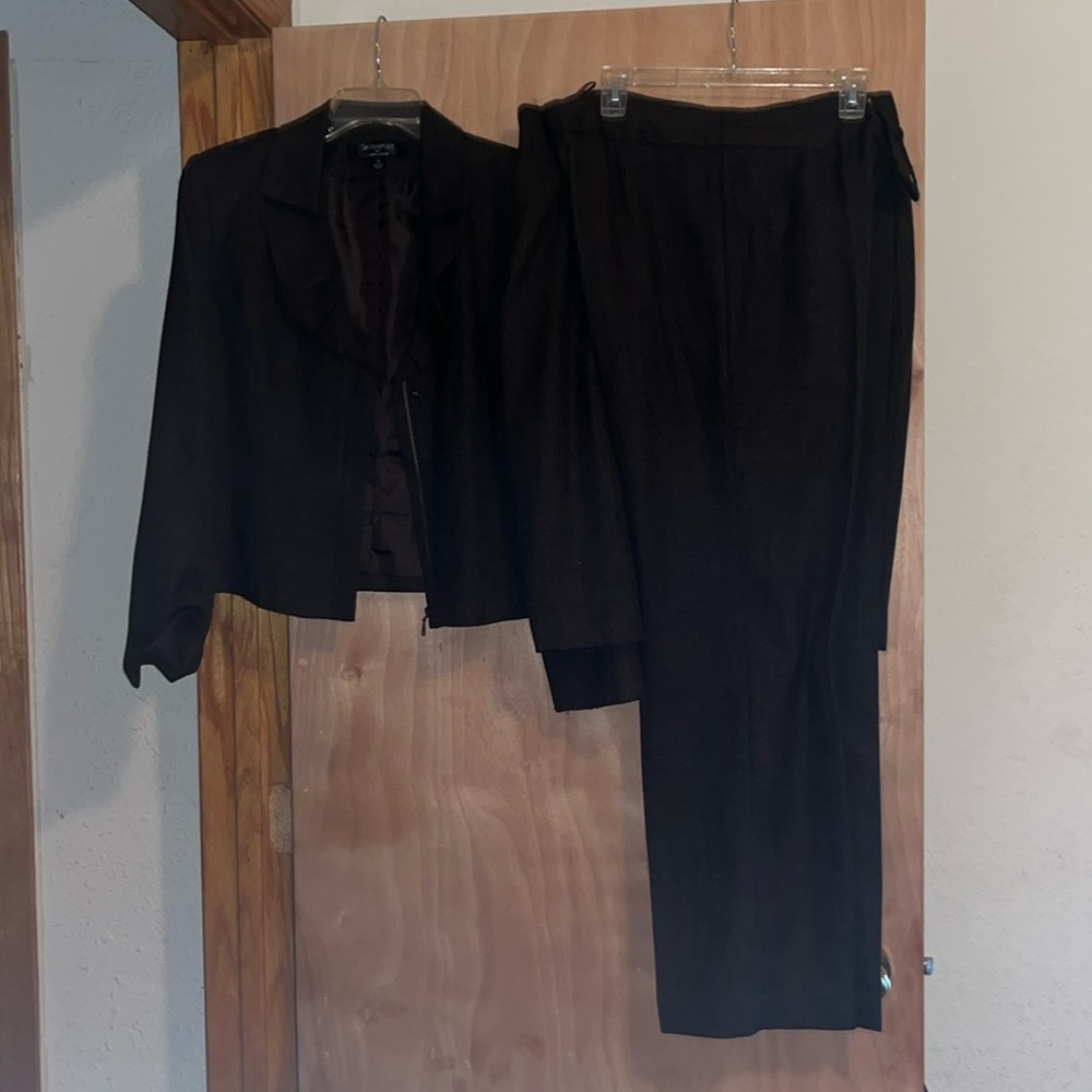 3 piece Brown pantsuit with skirt